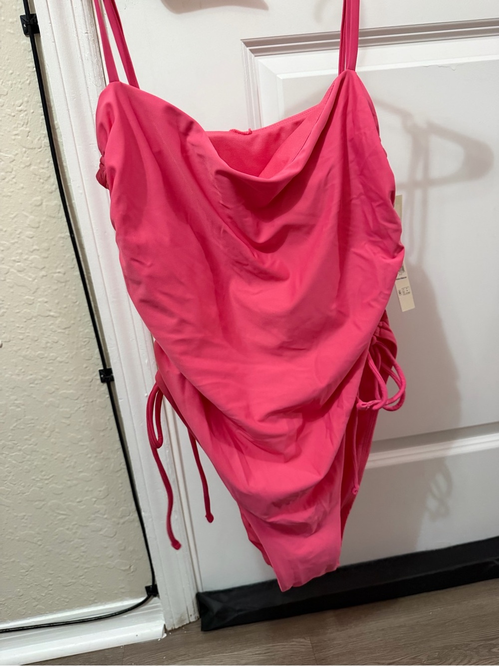 Women's Pink Cowl Neck One-Piece Swimwear